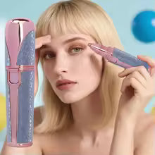 2 In1 Rechargeable Facial Hair Removal and Eyebrow Shaver - Face Lips Body Painless Facial Razor with Built-in LED Light USB