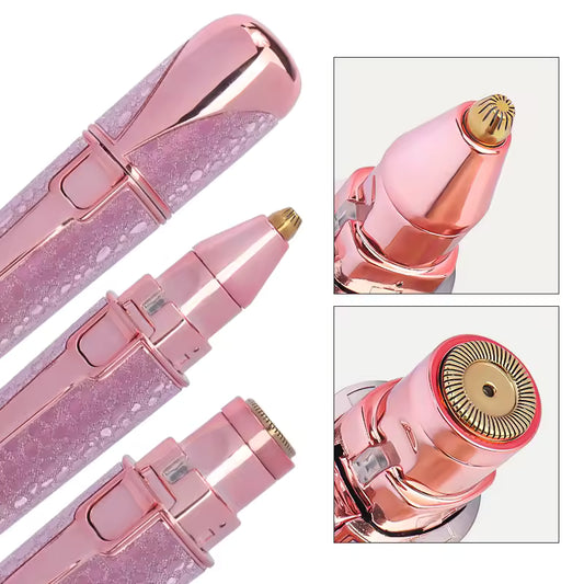 2 In1 Rechargeable Facial Hair Removal and Eyebrow Shaver - Face Lips Body Painless Facial Razor with Built-in LED Light USB